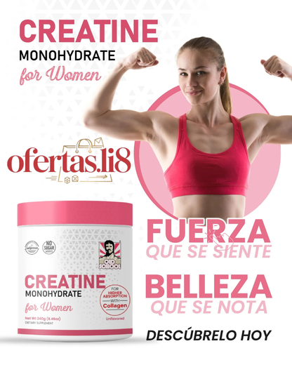 CREATINA CON MONOHIDRATO PARA MUJER - TONIFICA TU CUERPO SIN INFLARTE
