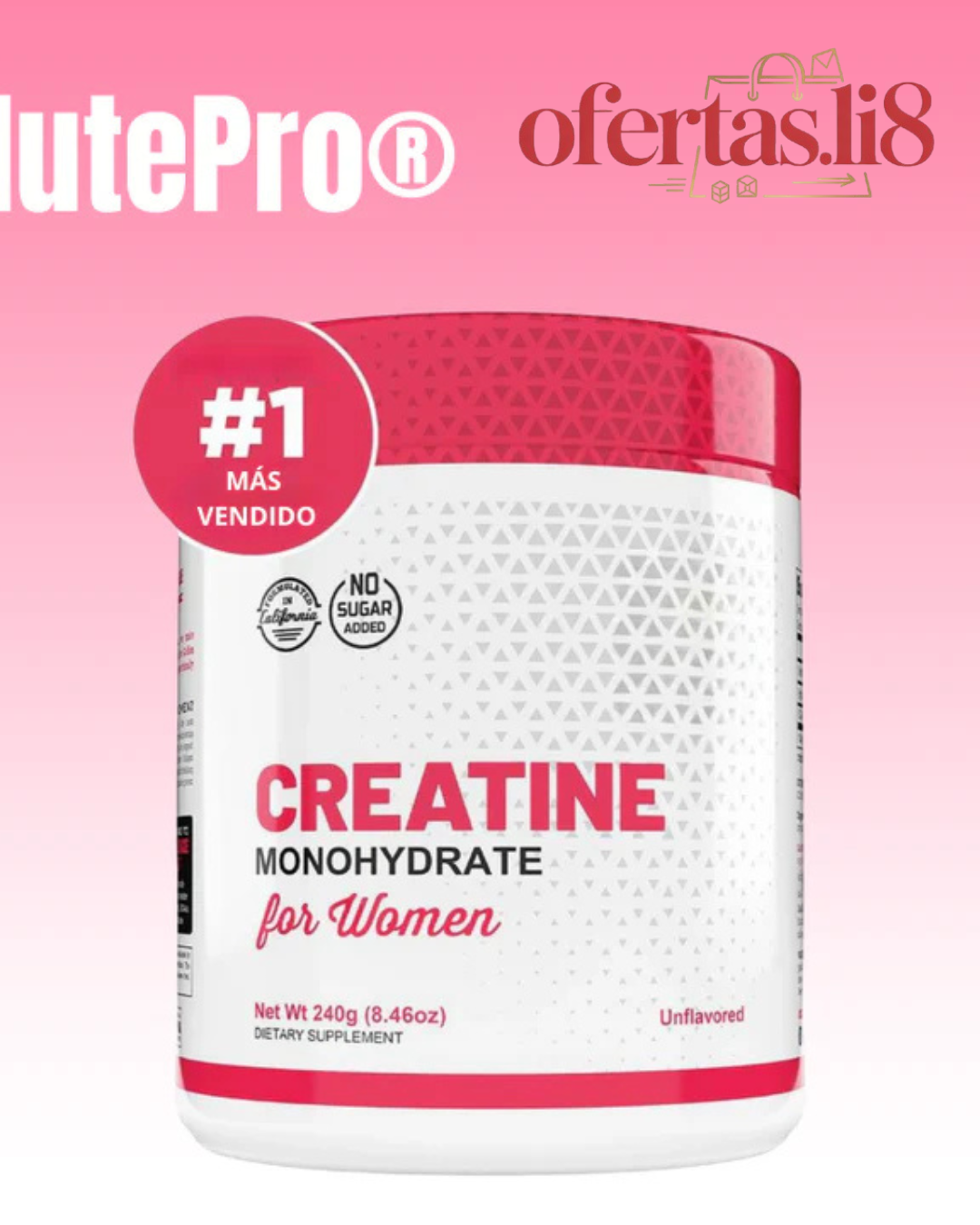 CREATINA CON MONOHIDRATO PARA MUJER - TONIFICA TU CUERPO SIN INFLARTE